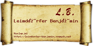Leimdörfer Benjámin névjegykártya