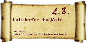 Leimdörfer Benjámin névjegykártya